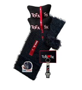 Tofaş Torpido Üstü Uzun Tüylü Siyah Peluş Örtü / Siyah Polar Boyun Yastık & Oto Aksesuar