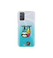 Oppo A72 ile Uyumlu Splash Tembel Hayvan Tasarımlı Şeffaf Silikon Kılıf