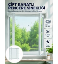 Çift Kanatlı Pencere Filesi Cırt Bantlı Sineklik Kolay Takılır