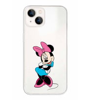 Apple iPhone 13 Mini Uyumlu Kapak Minnie Mouse Tasarımlı Şeffaf Silikon Kılıf