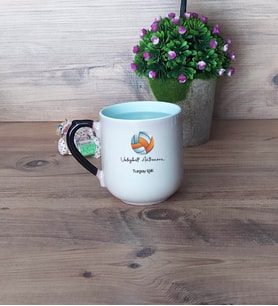 Voleybol Antrenörü Kupa Bardak Sihirli Oval Fotoğraflı
