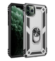 Newface Apple iPhone 11 Pro Kılıf Sofya Yüzüklü Silikon Kapak - Gümüş