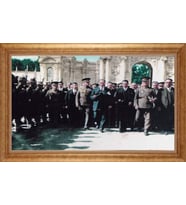 EV İŞYERİ OFİS İÇİN ALTIN ÇERÇEVELİ PASPARTULU TABLO S464
