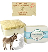 Lexroo 2'li Set Doğal Kabak Lifli Eşek Sütü Sabunu ve Lifsiz Eşek Sütü Sabunu
