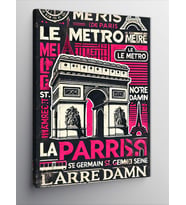Kanvas Tablo Paris Metro Ve Grafik Poster