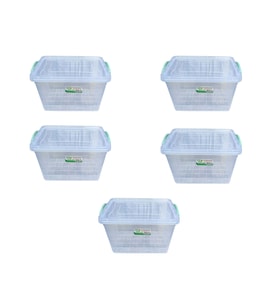 Polytime Şeffaf Kilitli Eşya Gıda Saklama Düzenleme Kabı Kutusu - Dikdörtgen - 3 Litre - 5 Adet