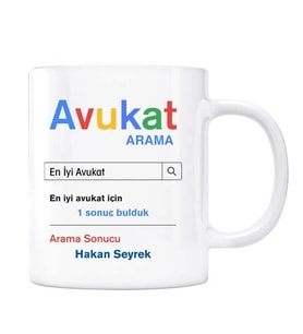Kişiye Özel İsimli Arama Motoru Kupa Bardak - Avukat