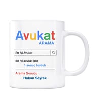 Kişiye Özel İsimli Arama Motoru Kupa Bardak - Avukat