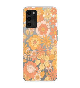 Oppo A55 Uyumlu Çiçek Desenli Şeffaf Telefon Kılıfı