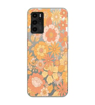 Oppo A55 Uyumlu Çiçek Desenli Şeffaf Telefon Kılıfı
