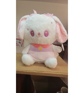 Oyuncak Peluş Pembe Elbiseli Sevimli Tavşan 45 cm