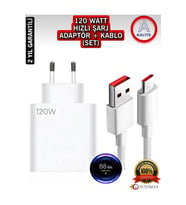 Type-c 120w (WATT) Uyumlu Turbo Şarj Aleti Adaptör Ve Kablo (SET) (Beyaz)