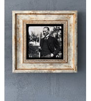 Çerçeveli Taş Duvar Dekoru 20 X 20 Cm Atatürk Görsel (Krem)