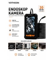 20 Metre Tek Kameralı Endoskop Kamera 1080p Hd Led Aydınlatmalı Sert Kablolu Yeni