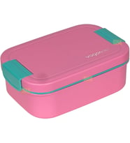 Bento 1750ml Lunchbox Tek Katlı 2 Bölmeli PP Plastik Sefer Tası Yemek Kutusu (Pembe)