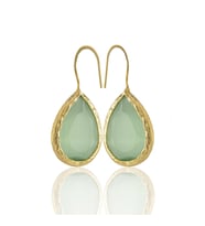 Kadir Jewellery 22 Ayar Altın Kaplama Damla Taşlı Küpe -El İşçiliği Ve Hipoalerjenik Küpe