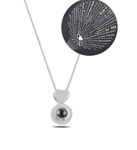 Gümüş Kolye - Zirkon Taşlı Rose 100 Dilde Seni Seviyorum Model 4 Gümüş Kolye Gkl100dlss4-ros
