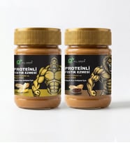 ALL GREEN 2'li Paket : Proteinli Fıstık Ezmesi (Muz, Kakao)  Fıstık Proteini, Maca Kökü Tozu ile  325 gr x 2