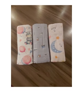 %100 Pamuk Pazen Bebek Battaniyesi Puset Örtüsü 3lü Paket