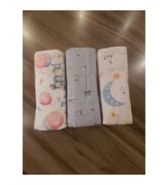 %100 Pamuk Pazen Bebek Battaniyesi Puset Örtüsü 3lü Paket