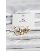 Gold Renk Zirkon Taşlı Kadın Küpe 5886 - HPSBYI7180-4247