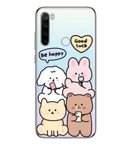 Redmi Note 8 Uyumlu Sevimli Ayıcıklar Desenli Şeffaf Telefon Kılıfı