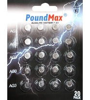 20 X PoundMax AG3 LR41 LR736 / L736 / G3 / G3A / 3GA / 192 / GP192 / V3GA / RW87 1.5V