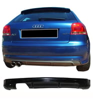 Audi A3 8P 2 Kapı S3 Arka Ek Difüzör Abs Plastik 2005 - 2008 Sol Çift Çıkış