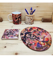 Wassily Kandinsky Set 2 - Kupa-Mousepad-Doğal Taş Bardak Altlığı-Kalemlik