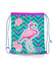 Coral High Kids Su Yeşili Pembe Flamingo Desenli İpli Büzgülü Sırt Çantası 22481
