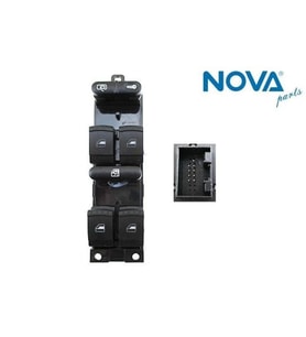 1J4959857C Cam Açma Anahtarı 4'lü Yeşil Işık - Fabia-Octavia-Superb