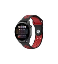 Watch 20Mm Spor Delikli Kordon (Saat Değildir) - Siyah-Kırmızı