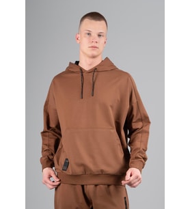 Maraton Oversize Erkek Kapüşonlu Taba Sweatshirt