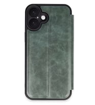 iPhone 16 Kılıf Flip Cover - Koyu Yeşil