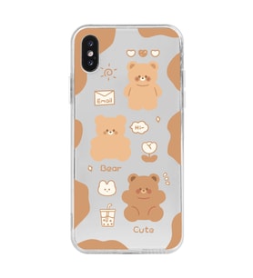 Iphone XS MAX Uyumlu Cute Bear Tasarımlı Şeffaf Telefon Kılıfı
