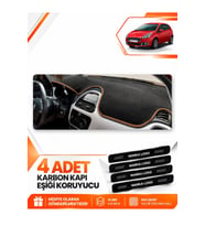 FIAT PUNTO EVO (2015-2021) Uyumlu Ön Torpido Koruma Kılıfı Halısı - Siyah Kahverengi
