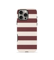 iPhone 16 Pro Vorian Çift Katmanlı Kılıf Plum Cream Stripe