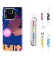 Xiaomi Poco X3 Pro M4 Pro X4 Pro C40 10C Kılıf Kablo Koruma Spiral Silikon Sakız ve Kız 1767
