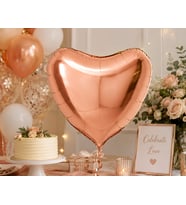 Rose Gold Kalp Folyo Balon 18 İnç Doğum Günü Parti Süsü Dekorasyon Balonu Helyumlu
