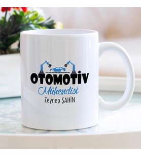Otomotiv Mühendisi isme özel Meslek kupa bardak