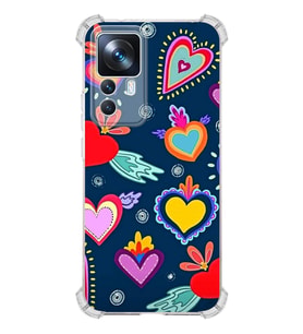 PrintiFy Xiaomi Mi 12T Uyumlu Retro Color 3 Baskılı Şeffaf Köşe Korumalı Antişok Kılıf