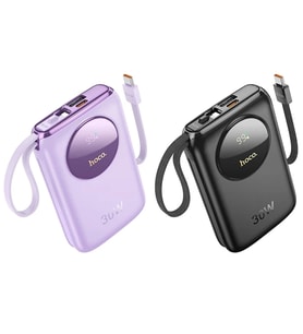 HOCO Q19 Lucky 10000mAh 30W Dijital Göstergeli Kablolu Powerbank-(5775)