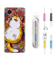 Huawei Nova Y70 Y90 Nova 9 SE  Kılıf Kablo Koruma Spiral Silikon Tombul Kedi 1739
