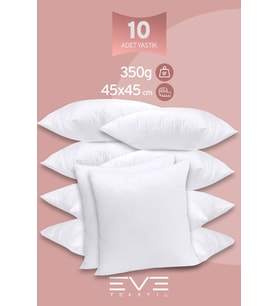 10 Adet Throw Serisi Antialerjik %100 Silikon Elyaf Dolgulu Kırlent Iç Kare Yastık 45x45cm 350gr