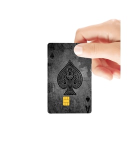 Maça Ası (Ace of Spades) Sessiz Güç Temalı Parlak Kredi/Banka Kart Kaplama Sticker
