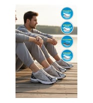 Walkway 1505 Ruth Hafızalı Taban Hafif Esnek Siyah Beyaz Unisex Spor Ayakkabı
