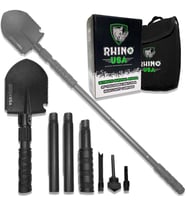 Rhino USA Çok Amaçlı Çelik Kamp Küreği (Siyah)
