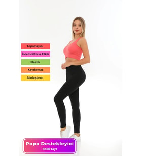 Özel Tasarım Toparlayıcı Sıkılaştırıcı Şekillendirici İç Göstermeyen Popo Destekleyici Fitilli Tayt
