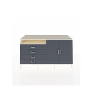 Kronos Konsol 3 Raflı 4 Çekmeceli 2 Kapaklı 176x59x99 Aytaşı-Antrasit