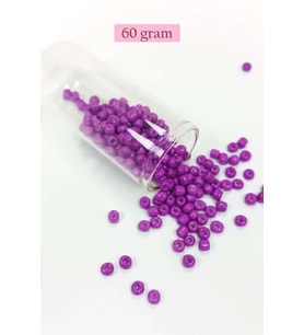Dökme Cam Kum Boncuk Büyük Boy (6/0) 4 mm - 60 Gram - Koyu Eflatun - BNC123
